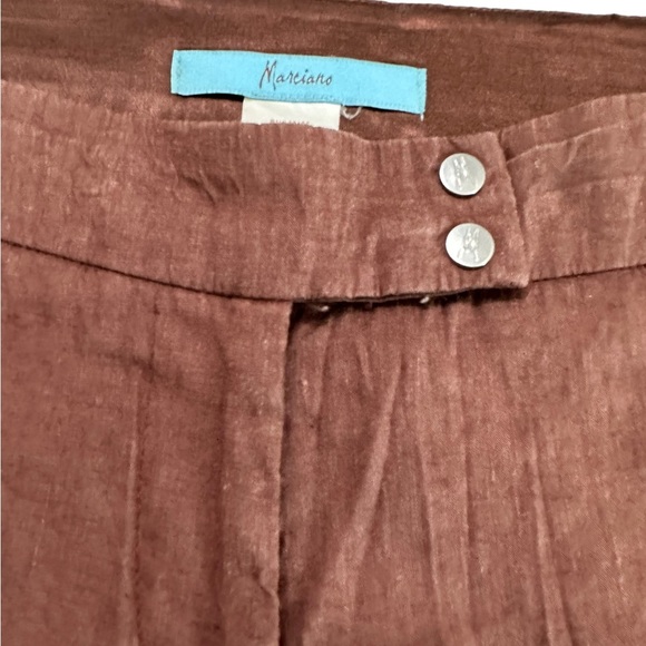 Marciano Brown Linen Capri Pants Size 4 - Picture 15 of 17